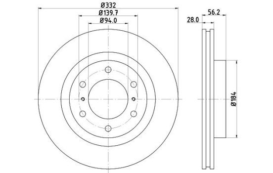 Brake Disc PRO 8DD 355 119-081 Hella
