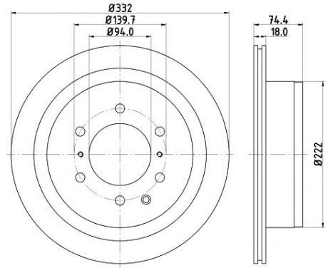 Brake Disc PRO 8DD 355 119-091 Hella