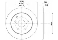 Brake Disc PRO 8DD 355 119-121 Hella