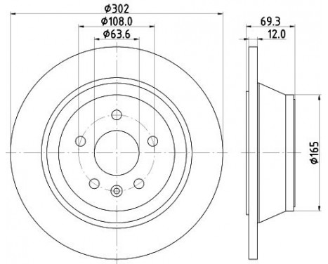 Brake Disc PRO 8DD 355 119-151 Hella