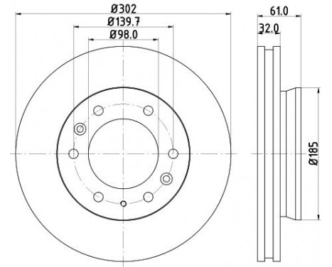 Brake Disc PRO 8DD 355 119-211 Hella