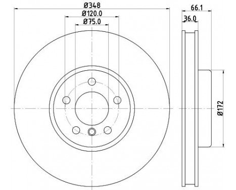 Brake Disc PRO 8DD 355 119-261 Hella