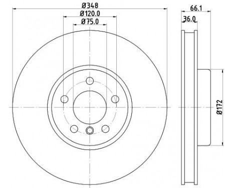 Brake Disc PRO 8DD 355 119-271 Hella