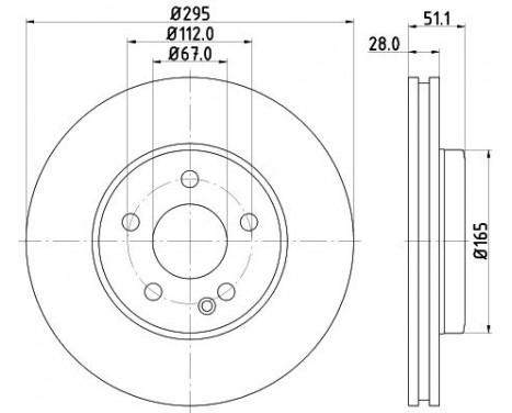 Brake Disc PRO 8DD 355 119-411 Hella