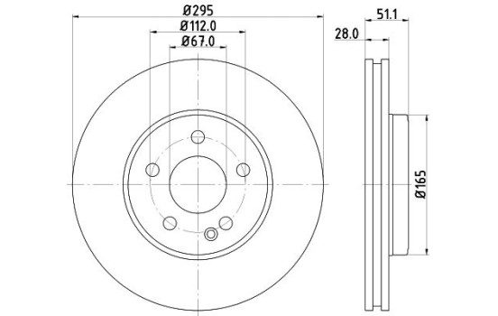 Brake Disc PRO 8DD 355 119-411 Hella