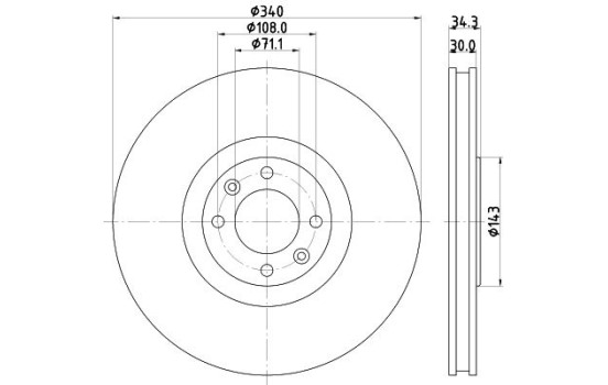 Brake Disc PRO 8DD 355 119-641 Hella