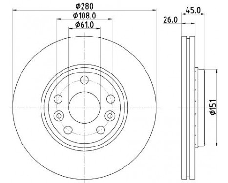 Brake Disc PRO 8DD 355 119-691 Hella