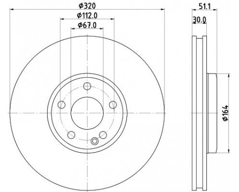 Brake Disc PRO 8DD 355 119-701 Hella
