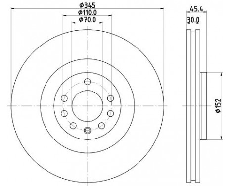 Brake Disc PRO 8DD 355 120-091 Hella