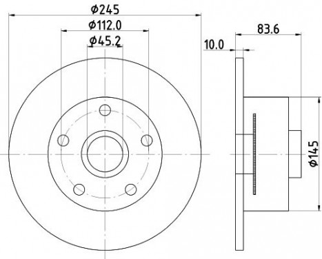 Brake Disc PRO 8DD 355 120-151 Hella, Image 2