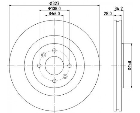 Brake Disc PRO 8DD 355 120-401 Hella