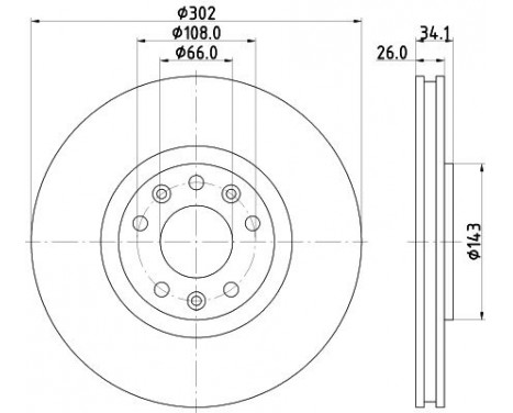 Brake Disc PRO 8DD 355 120-501 Hella