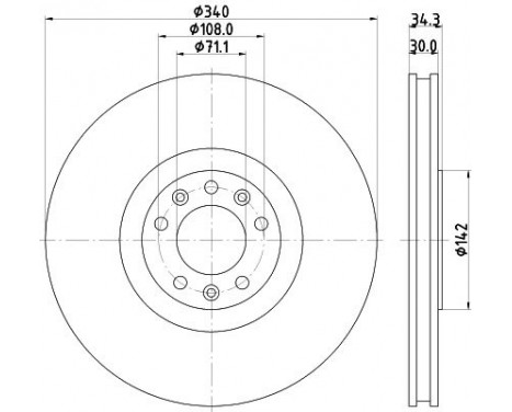 Brake Disc PRO 8DD 355 120-511 Hella