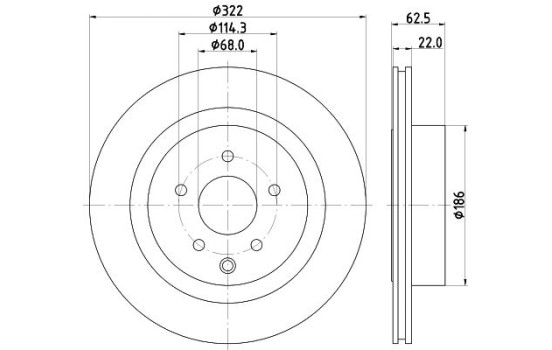 Brake Disc PRO 8DD 355 120-551 Hella