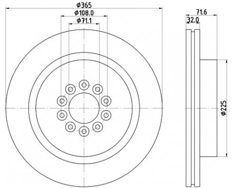 Brake Disc PRO 8DD 355 129-191 Hella