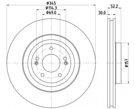 Brake disc PRO 8DD 355 132-681 Hella