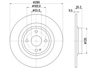 Brake disc PRO 8DD 355 133-141 Hella