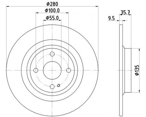 Brake disc PRO 8DD 355 133-141 Hella