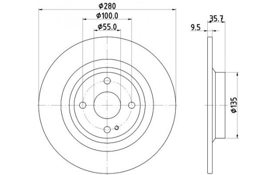 Brake disc PRO 8DD 355 133-141 Hella