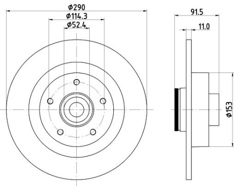 Brake disc PRO 8DD 355 133-241 Hella