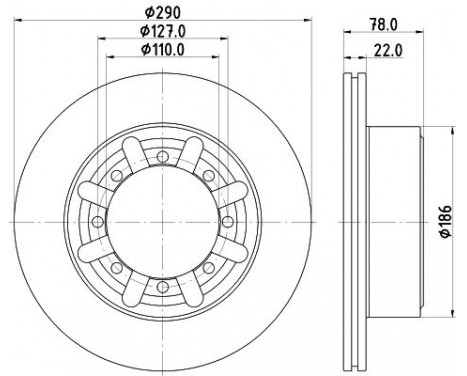 Brake disc PRO 8DD 355 133-321 Hella