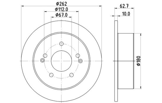 Brake disc PRO 8DD 355 133-341 Hella