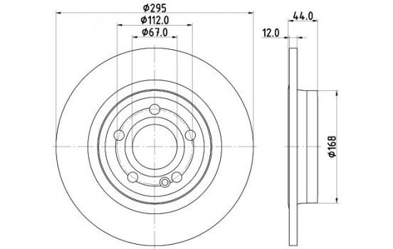 Brake disc PRO 8DD 355 133-351 Hella