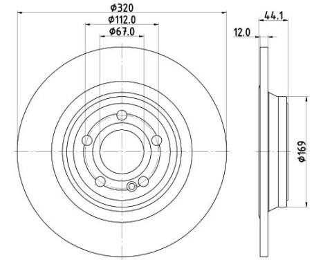 Brake disc PRO 8DD 355 133-451 Hella