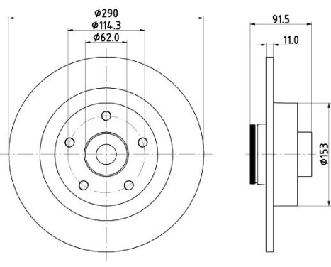 Brake disc PRO 8DD 355 133-651 Hella