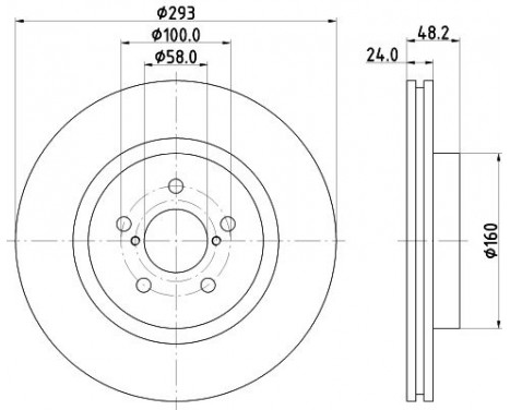 Brake disc PRO 8DD 355 134-221 Hella