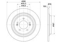 Brake disc PRO 8DD 355 134-291 Hella