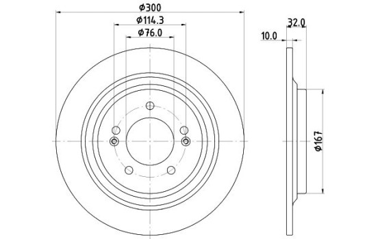 Brake disc PRO 8DD 355 134-291 Hella