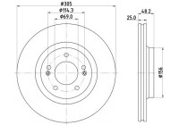 Brake disc PRO 8DD 355 134-391 Hella