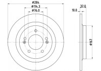 Brake disc PRO 8DD 355 134-401 Hella