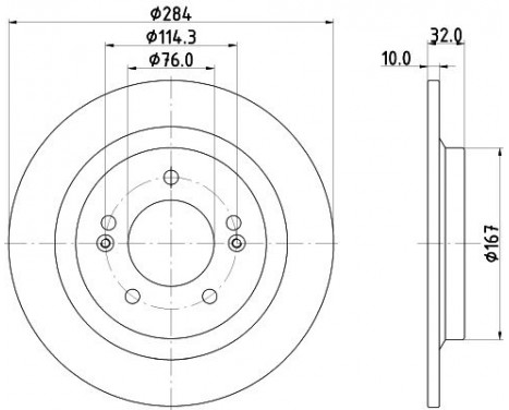 Brake disc PRO 8DD 355 134-401 Hella