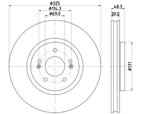 Brake disc PRO 8DD 355 134-721 Hella