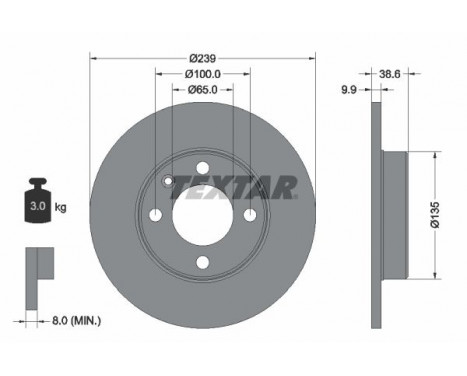 Brake Disc PRO 92009303 Textar
