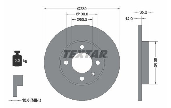 Brake Disc PRO 92010603 Textar