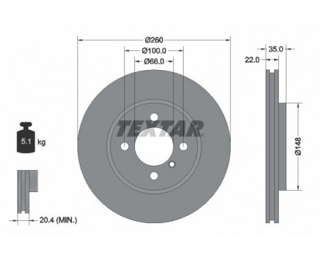 Brake Disc PRO 92026503 Textar