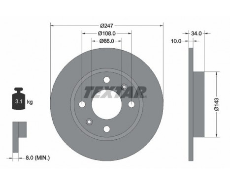 Brake Disc PRO 92029803 Textar