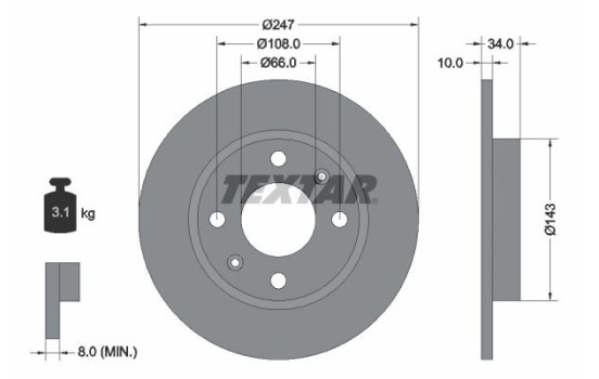 Brake Disc PRO 92029803 Textar