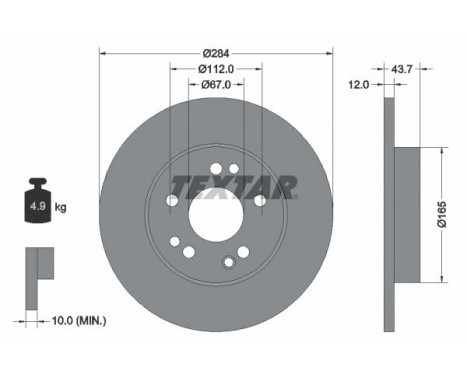 Brake Disc PRO 92031803 Textar