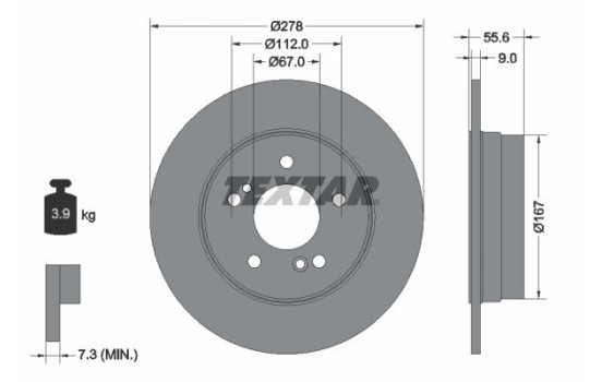 Brake Disc PRO 92032703 Textar