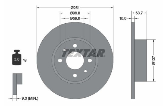 Brake Disc PRO 92034203 Textar