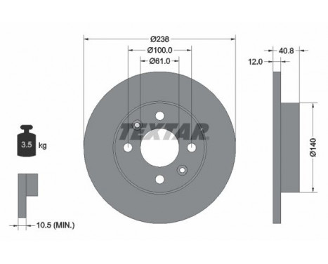 Brake Disc PRO 92036103 Textar