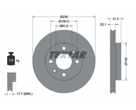 Brake Disc PRO 92036203 Textar