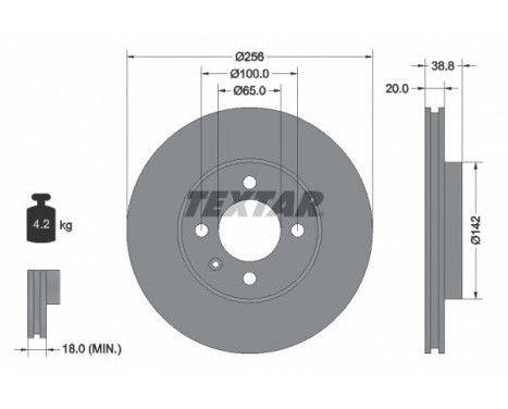 Brake Disc PRO 92036803 Textar