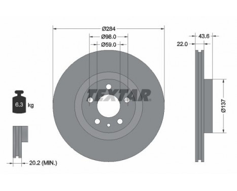 Brake Disc PRO 92046803 Textar