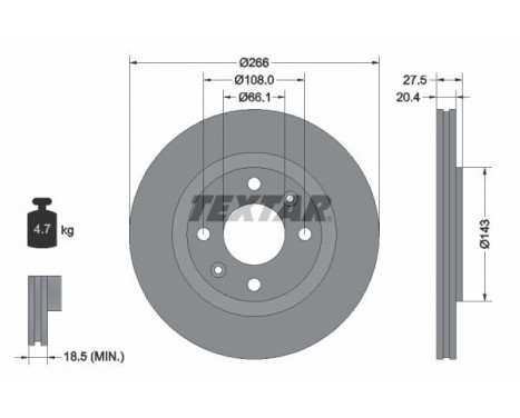 Brake Disc PRO 92048103 Textar