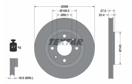 Brake Disc PRO 92048103 Textar